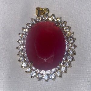 Radiant Red Oval Pendant Necklace